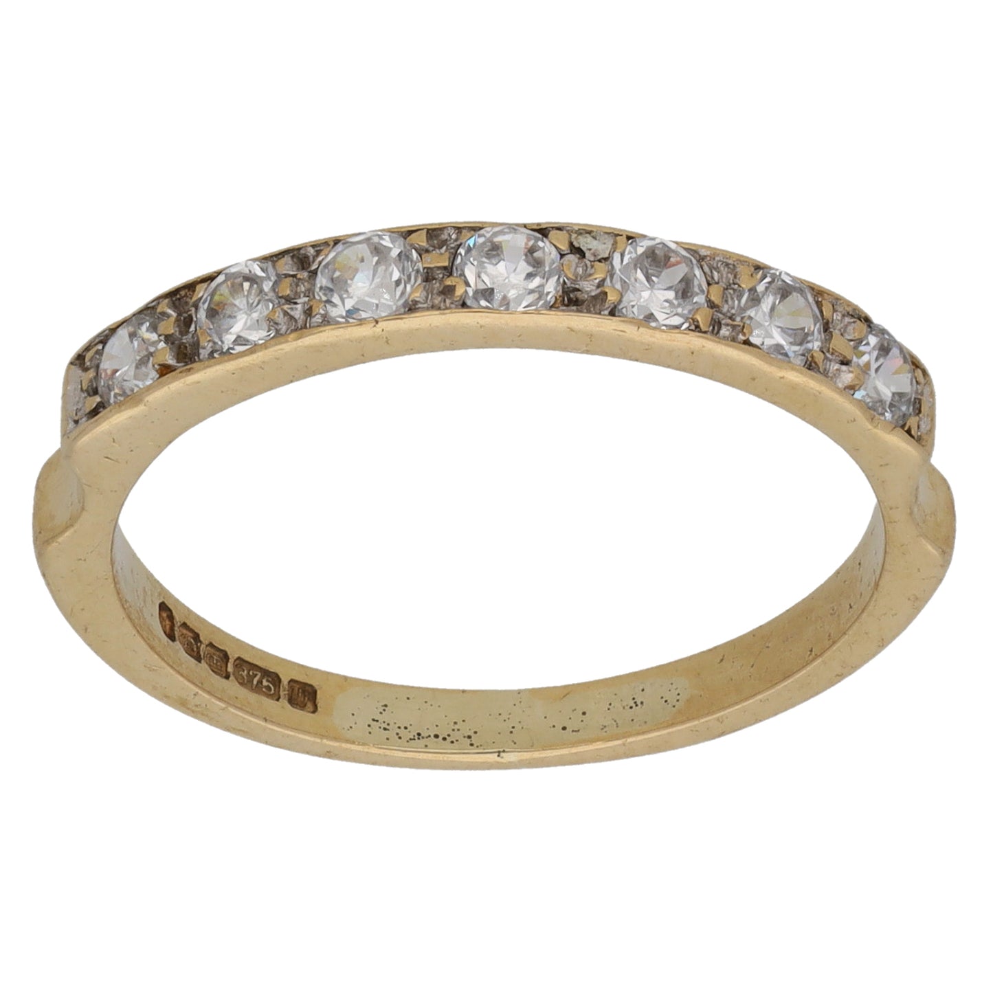 9ct Gold Cubic Zirconia Half Eternity Ring Size N