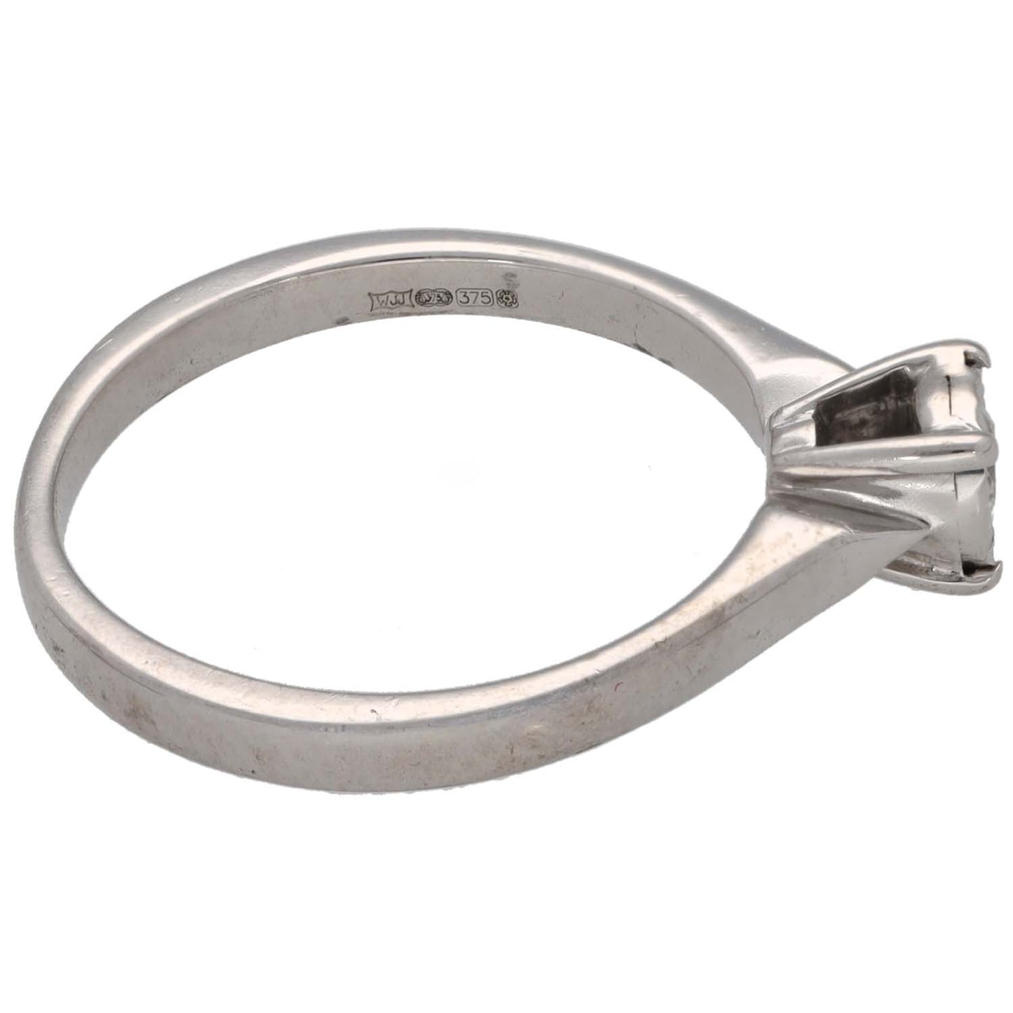 9ct White Gold 0.15ct Diamond Solitaire Ring Size K