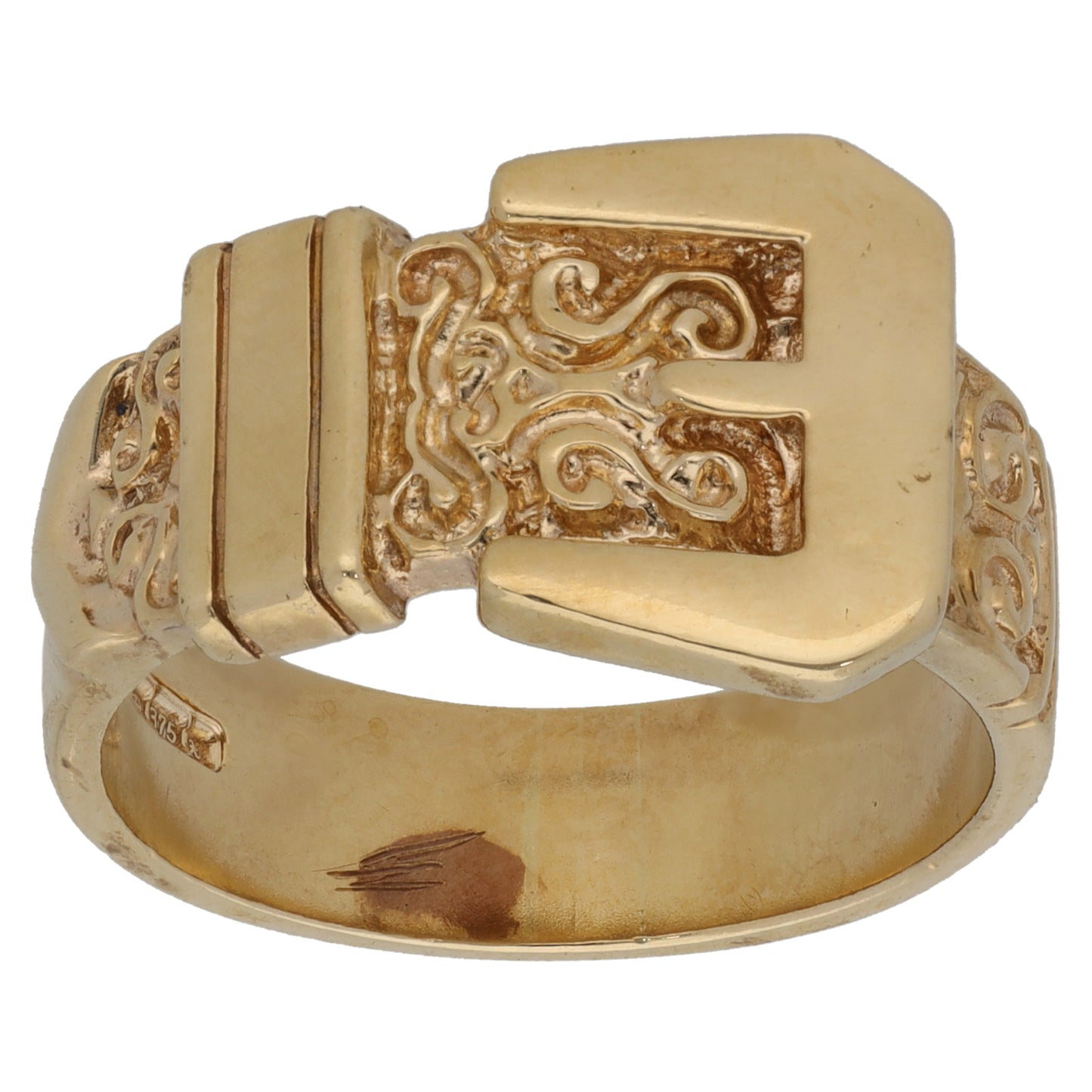 9ct Gold Buckle Ring Size U