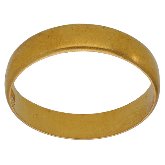22ct Gold Plain Wedding Ring Size O