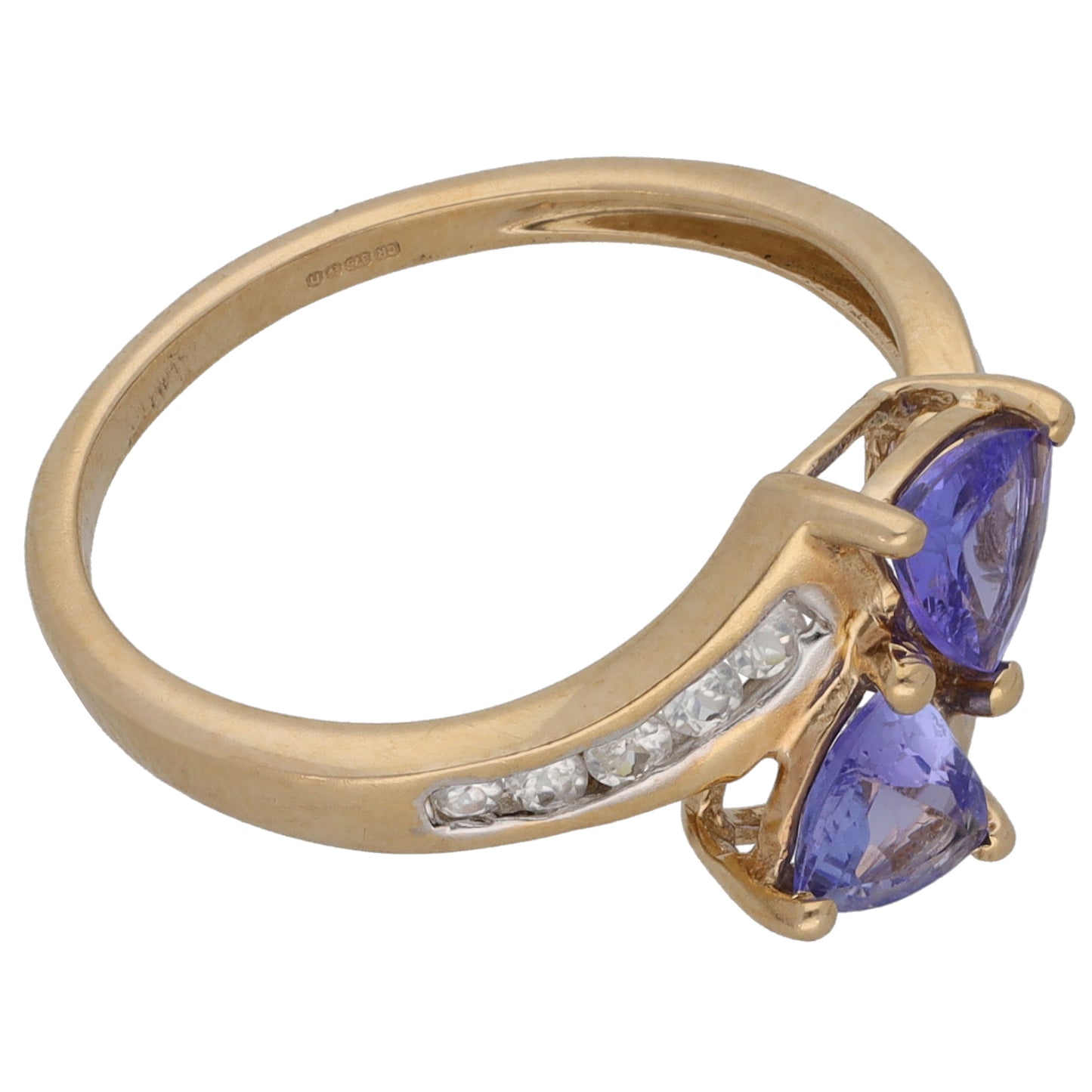9ct Gold Tanzanite & Sapphire Dress/Cocktail Ring Size O