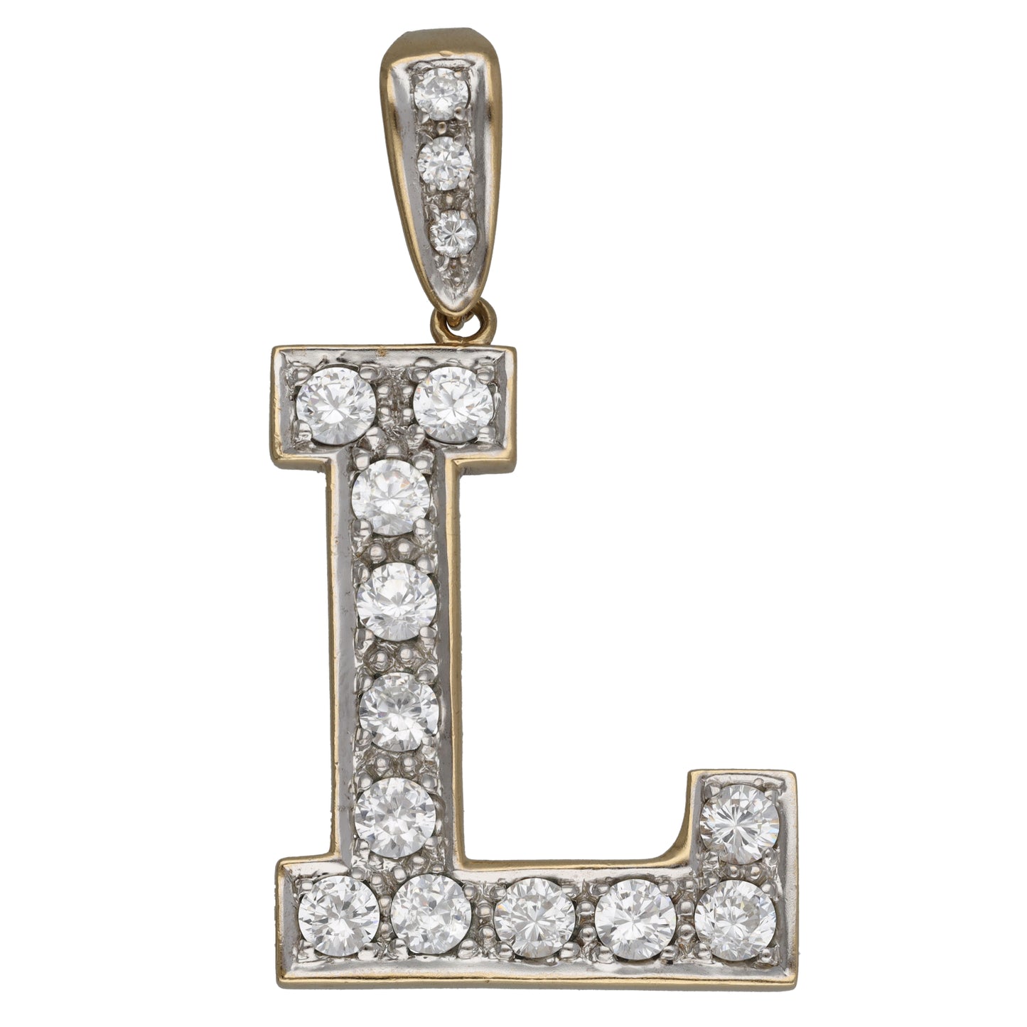 9ct Gold Cubic Zirconia Initial 'L' Pendant