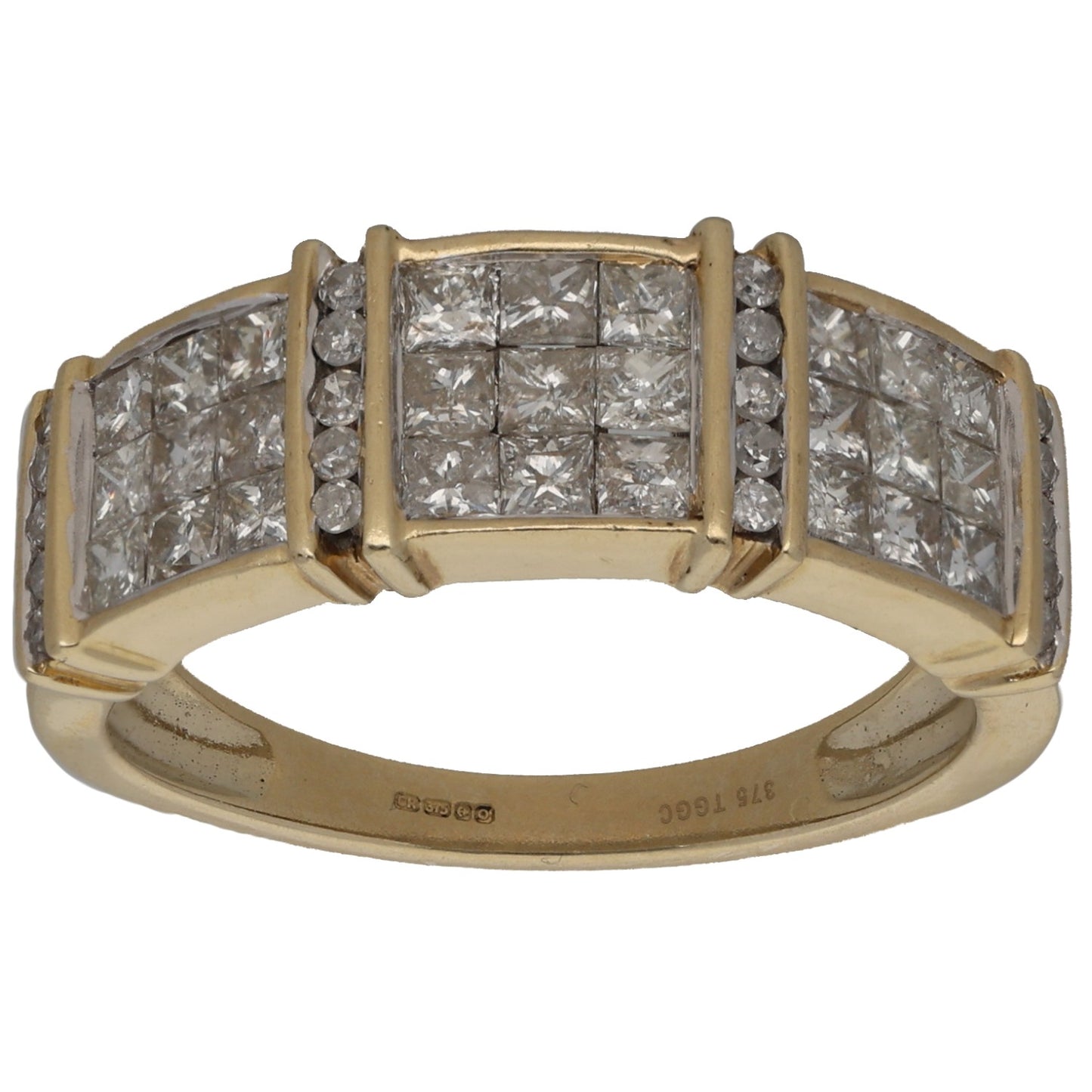 9ct Gold 0.145ct Diamond Dress/Cocktail Ring Size N
