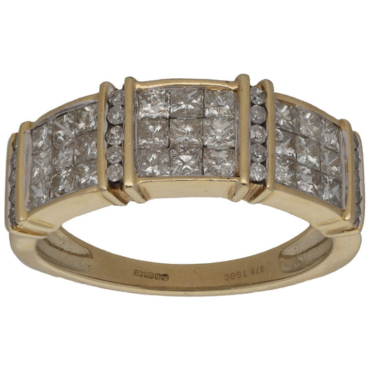 9ct Gold 0.145ct Diamond Dress/Cocktail Ring Size N