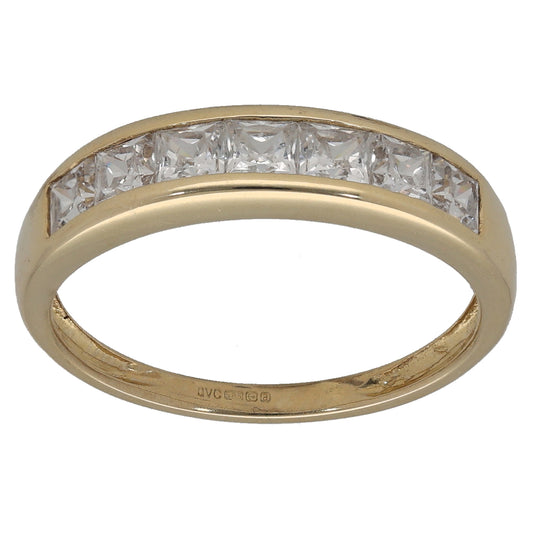 14ct Gold Cubic Zirconia Half Eternity Ring Size P