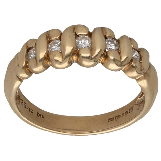 9ct Gold 0.17ct Diamond Alternative Ring Size O