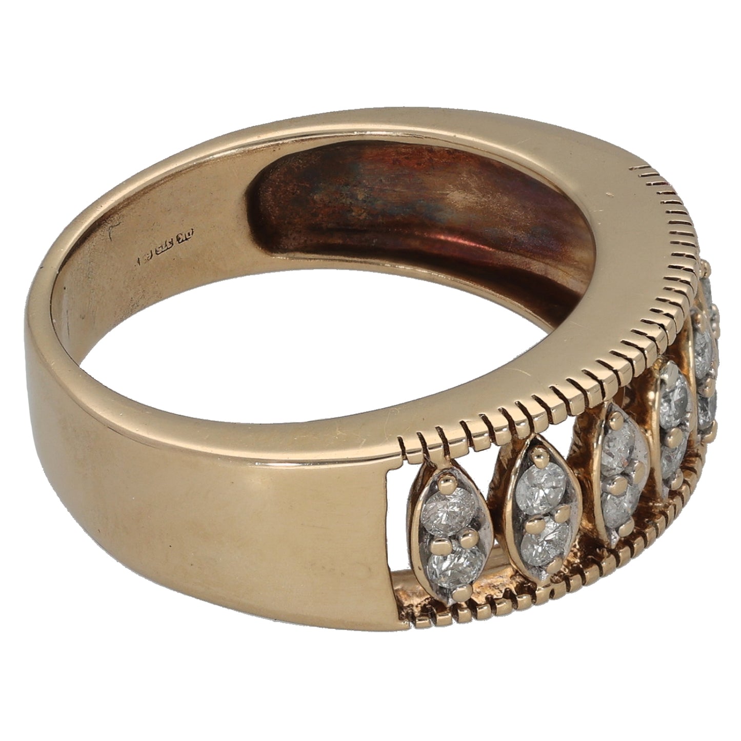 9ct Gold 0.28ct Diamond Dress/Cocktail Ring Size P