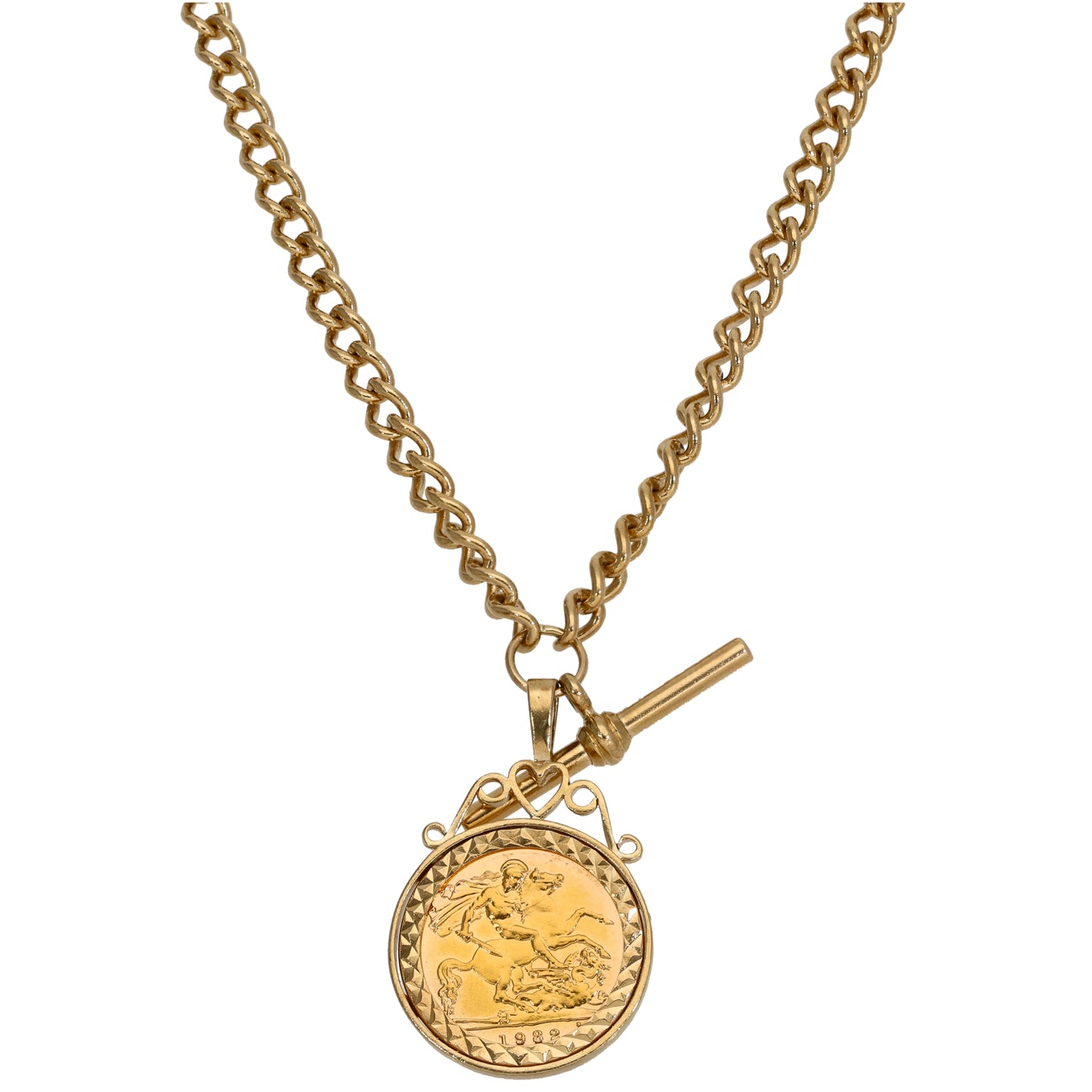 9ct Gold Half Sovereign Coin Necklace 18"