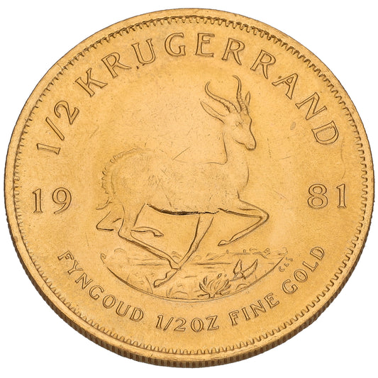 22ct Gold 1/2 OZ Krugerrand Coin 1981