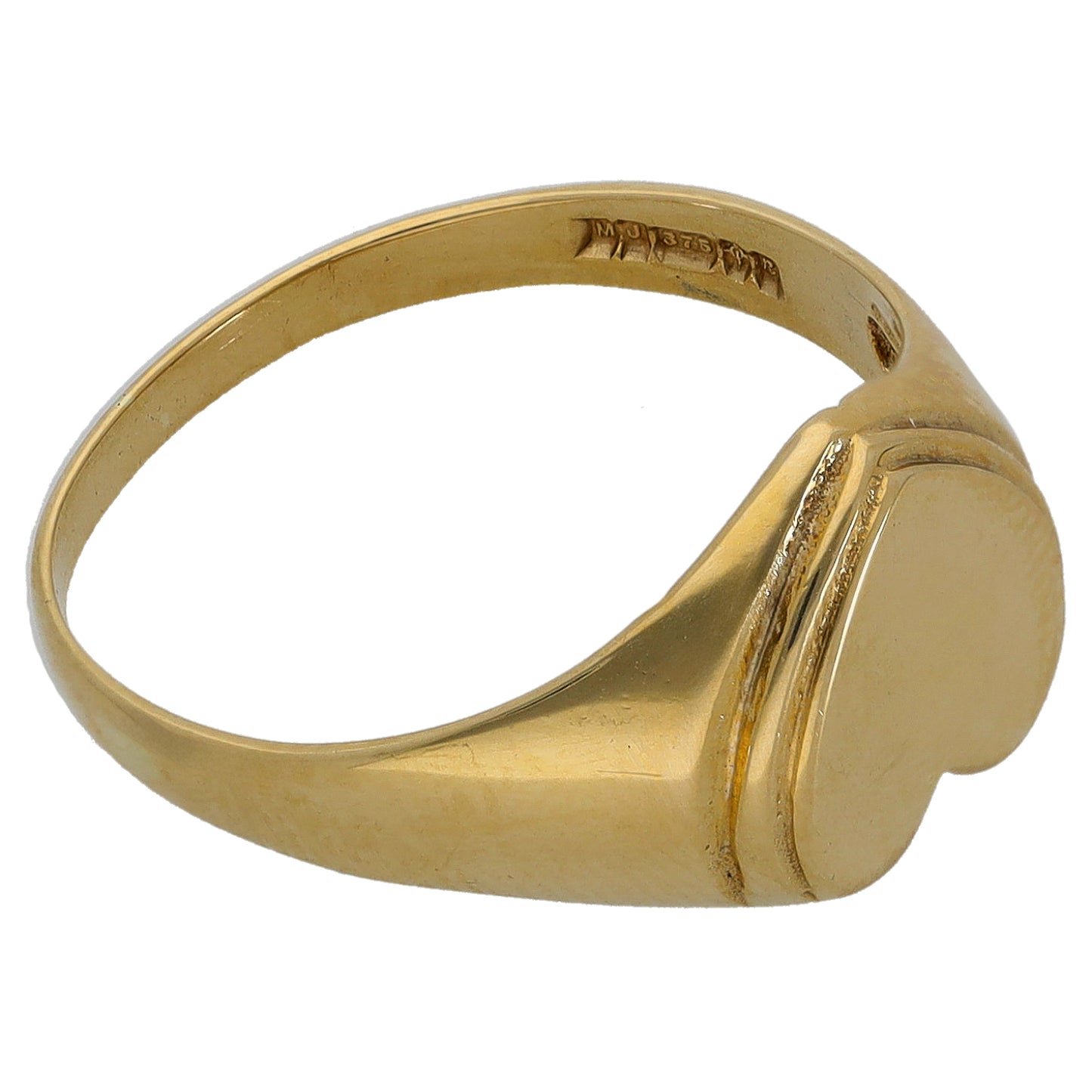 9ct Gold Plain Signet Ring Size O