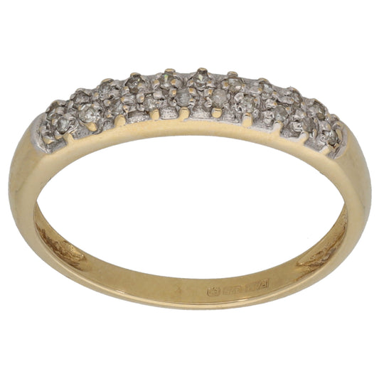 9ct Gold 0.10ct Diamond Half Eternity Ring Size N