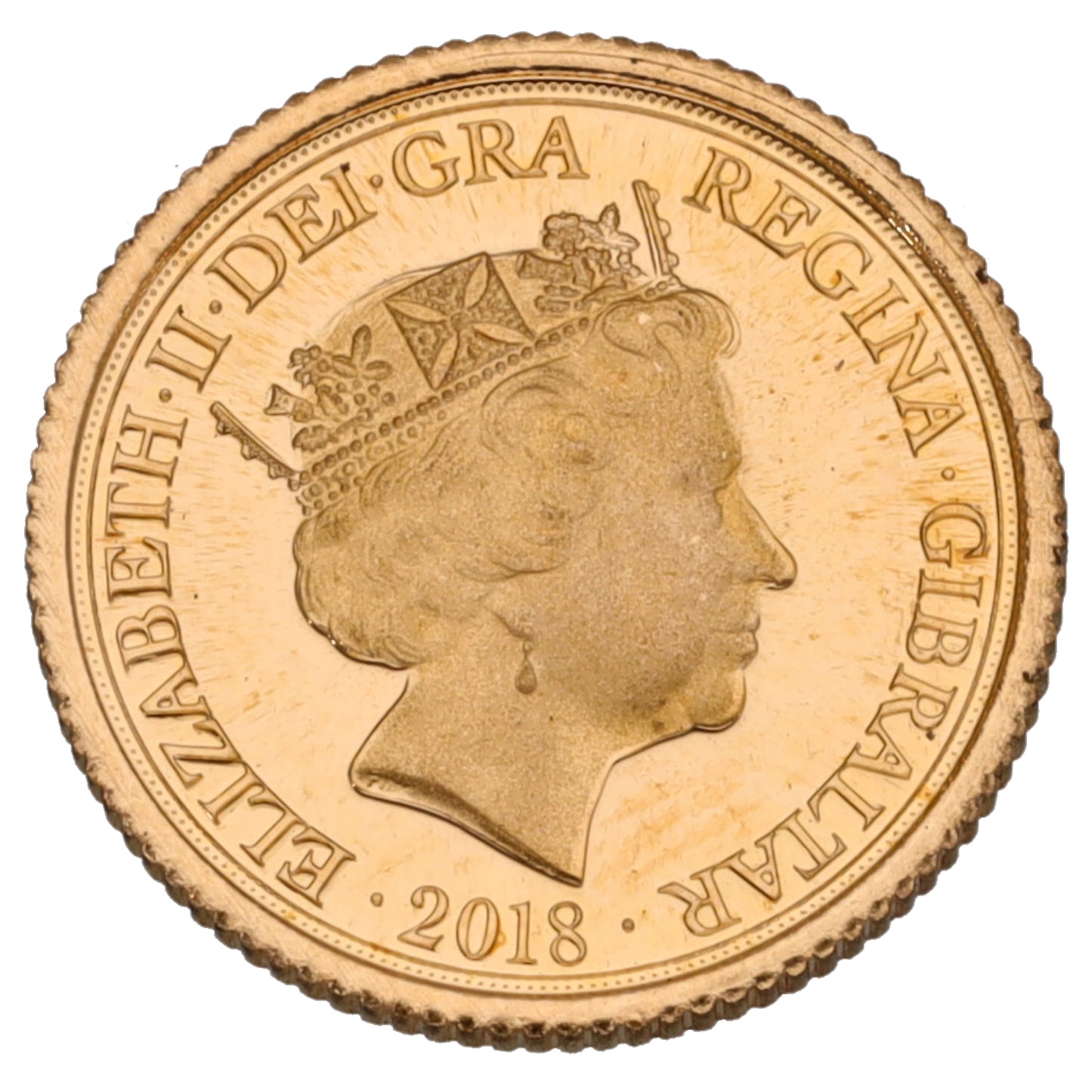 22ct Gold Queen Elizabeth II Quarter Sovereign Coin 2018