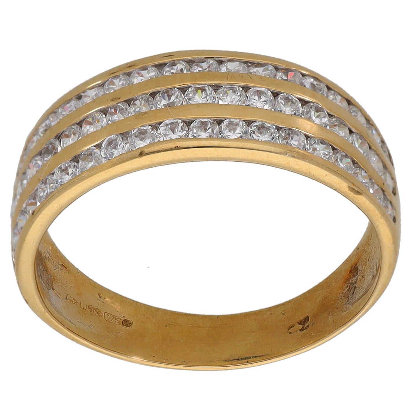 9ct Gold Cubic Zirconia Half Eternity Ring Size M