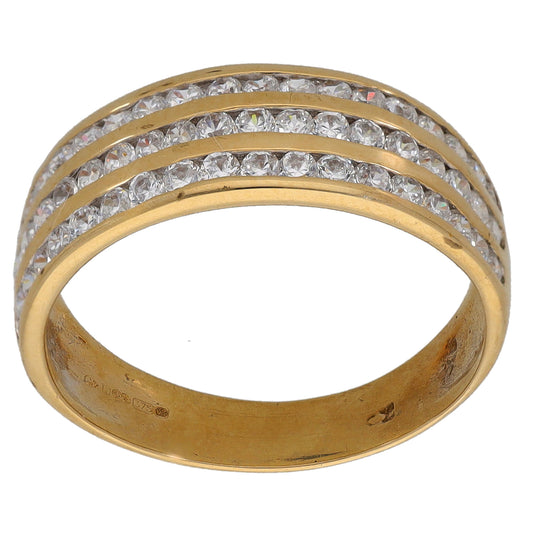 9ct Gold Cubic Zirconia Half Eternity Ring Size M