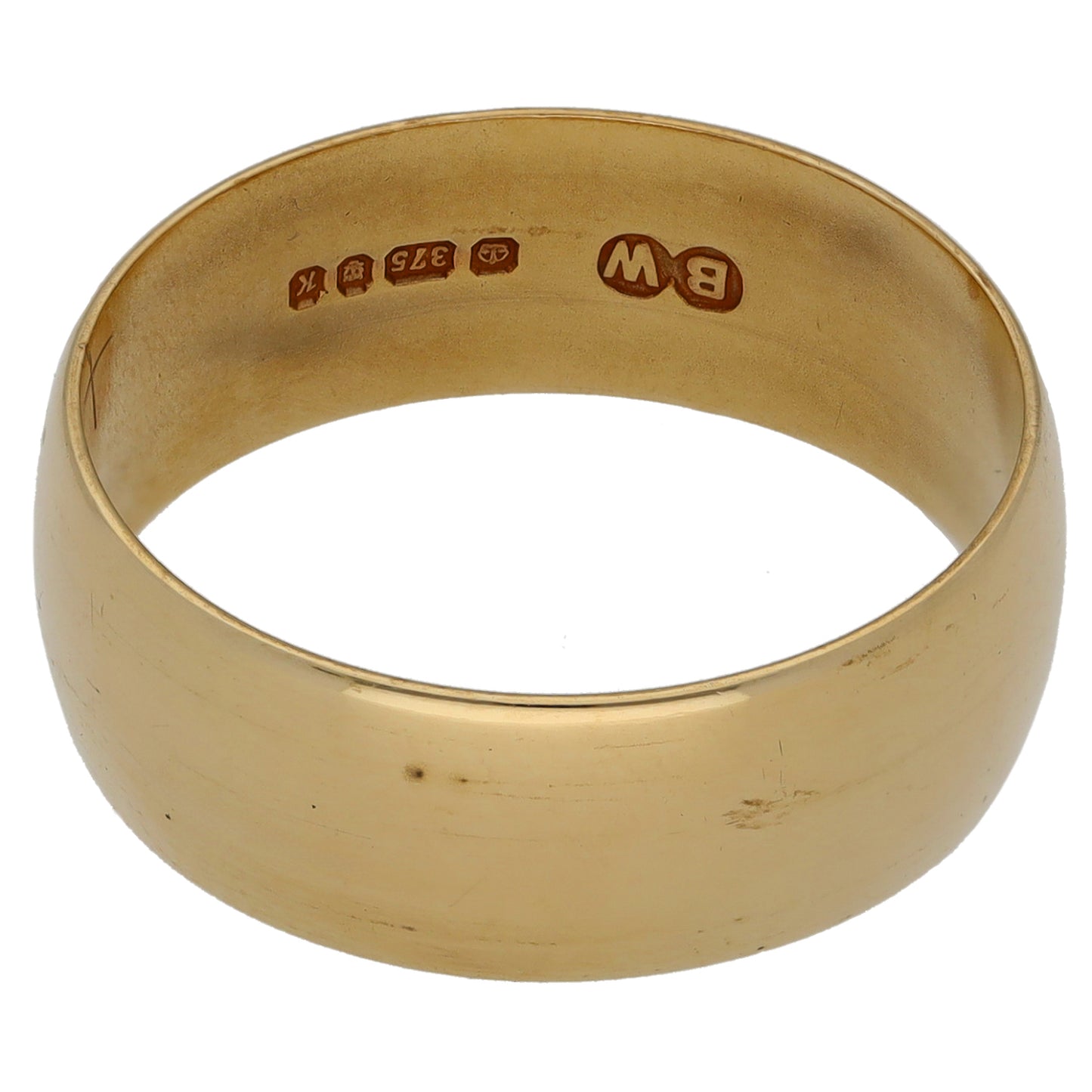 9ct Gold Plain Wedding Ring Size S