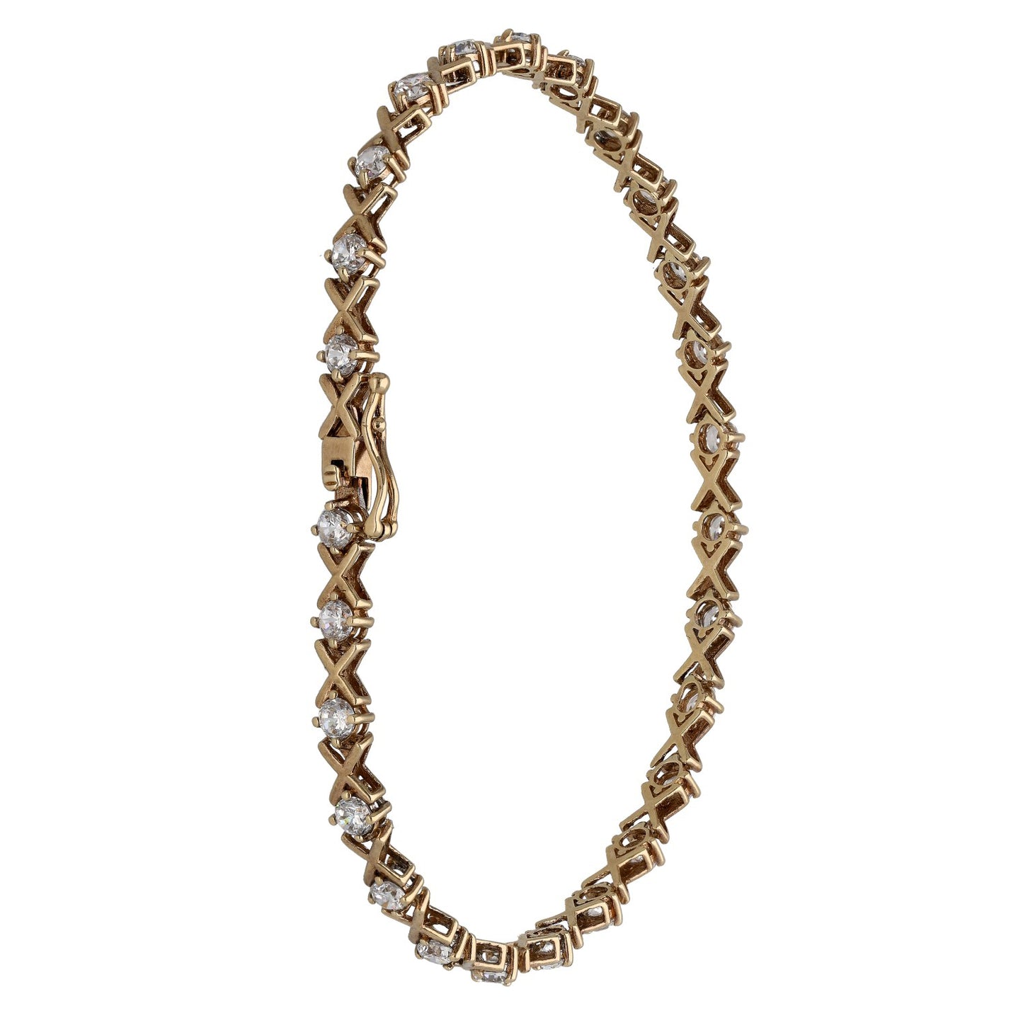 9ct Gold Cubic Zirconia Hugs & Kisses Bracelet