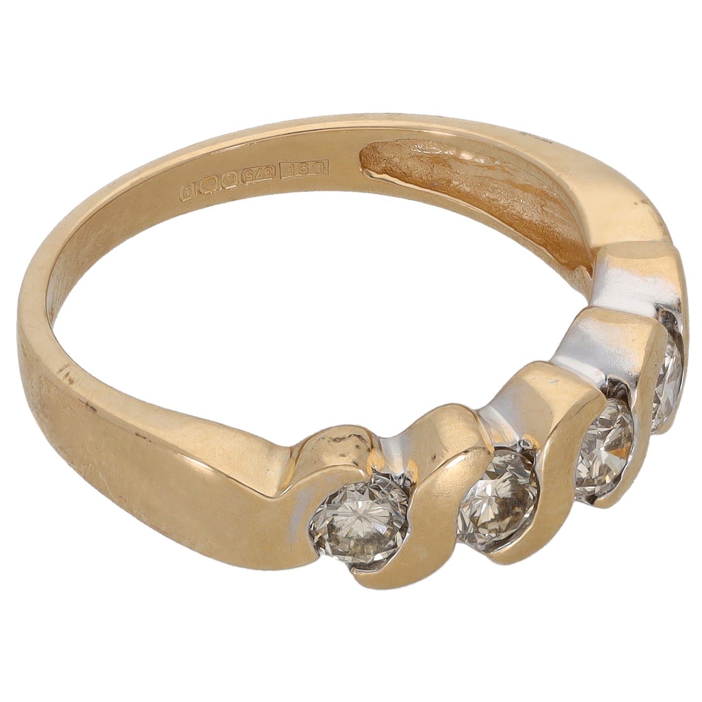 9ct Gold 0.50ct Diamond Half Eternity Ring Size N
