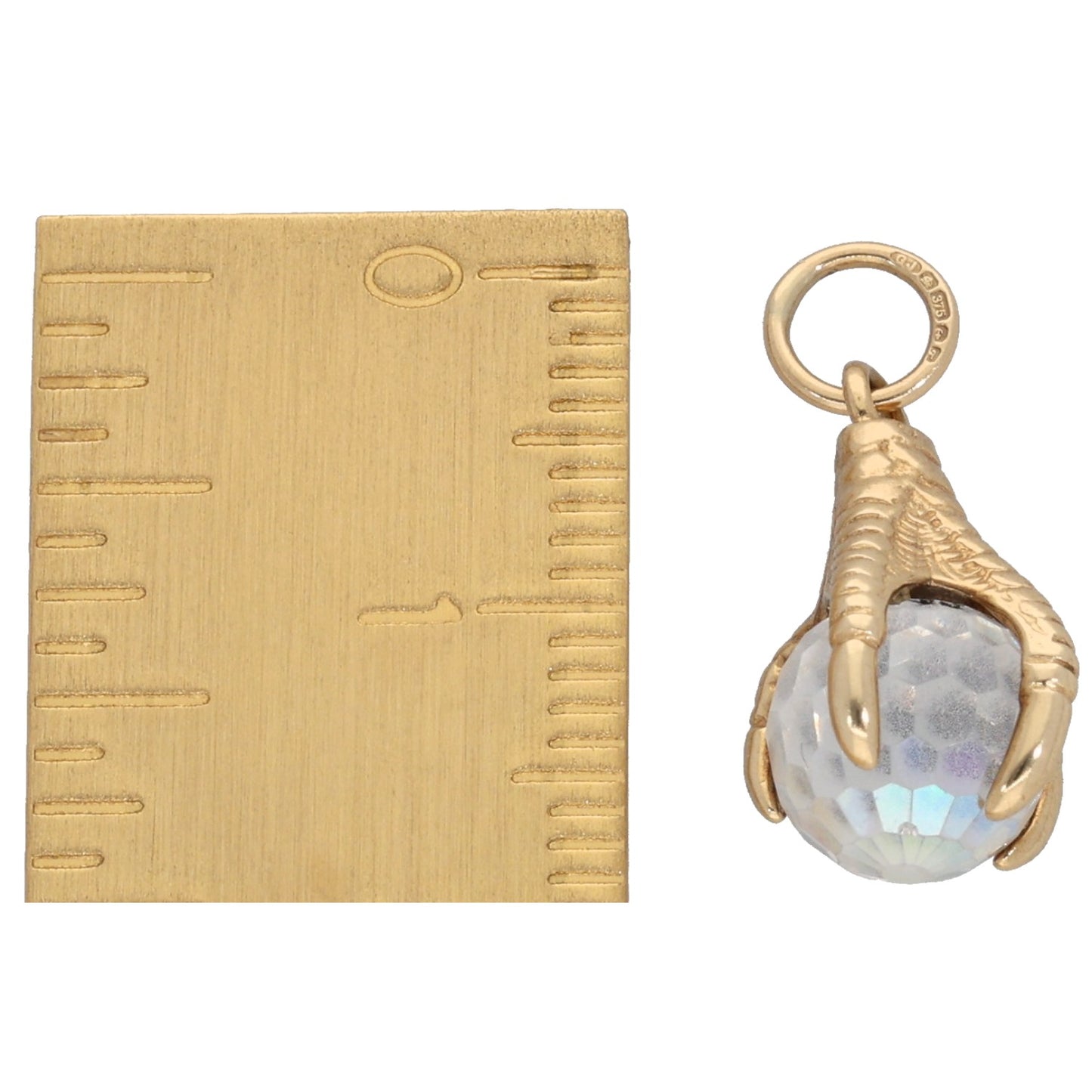 9ct Gold Imitation Single Stone Claw Pendant