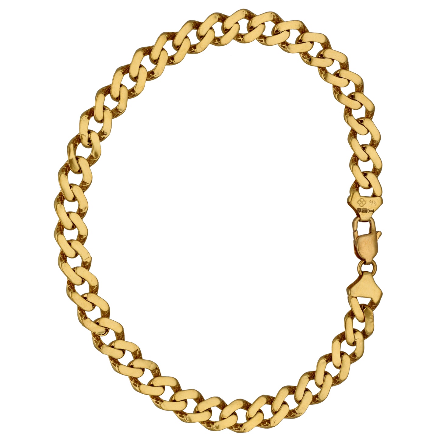 New 22ct Gold Twist Link Curb Bracelet