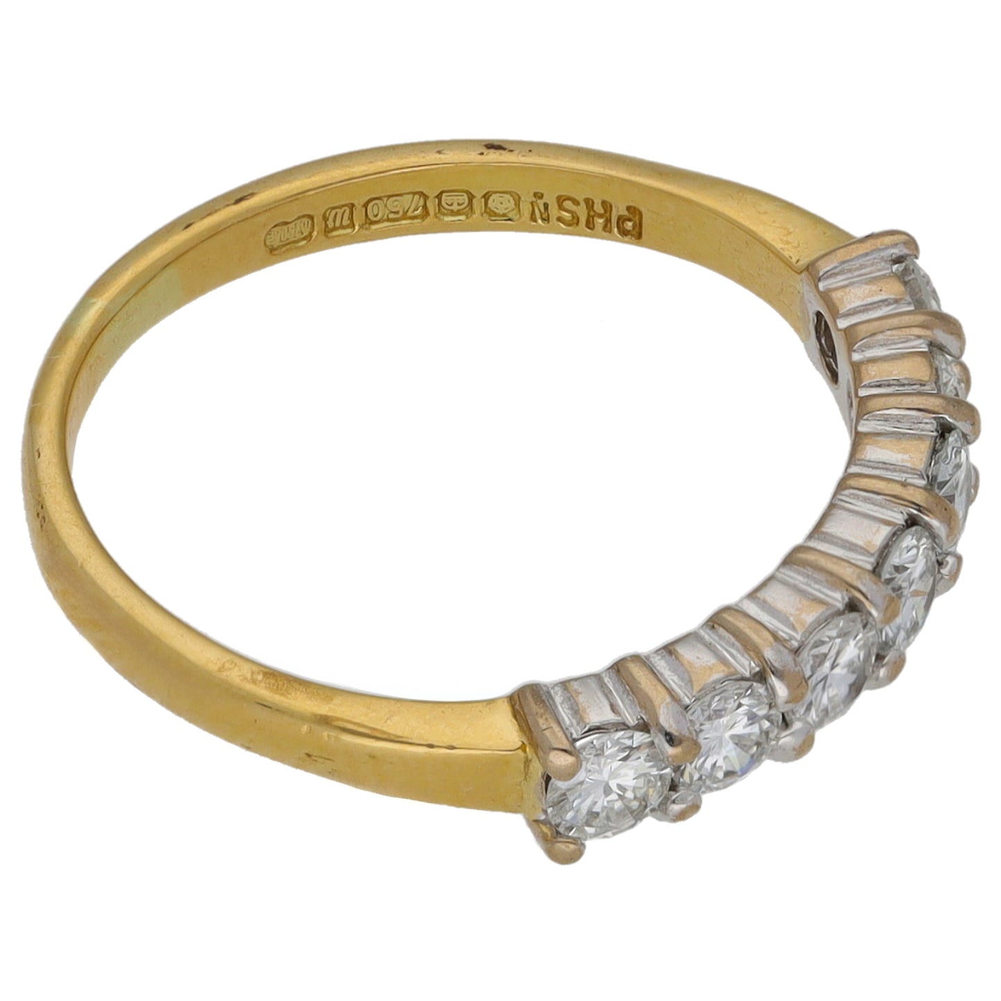 18ct Gold 0.56ct Diamond Half Eternity Ring Size K