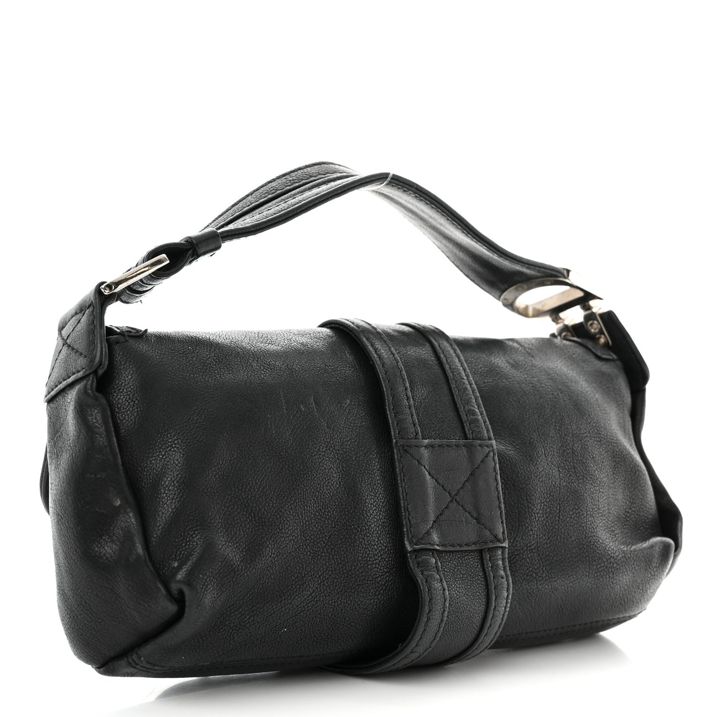 Christian Dior Flight Mini Clutch Calfskin Leather Bag - Black