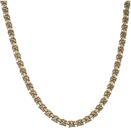 Gold fancy necklace with interlinked oval chain links, 18-inch style