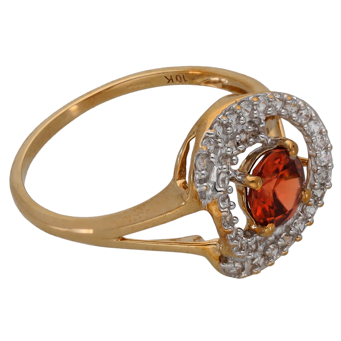 9ct Gold Zircon & Imitation Gems Dress/Cocktail Ring Size S