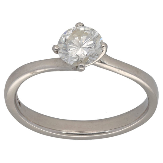 Platinum 0.75ct Diamond Solitaire Ring Size N