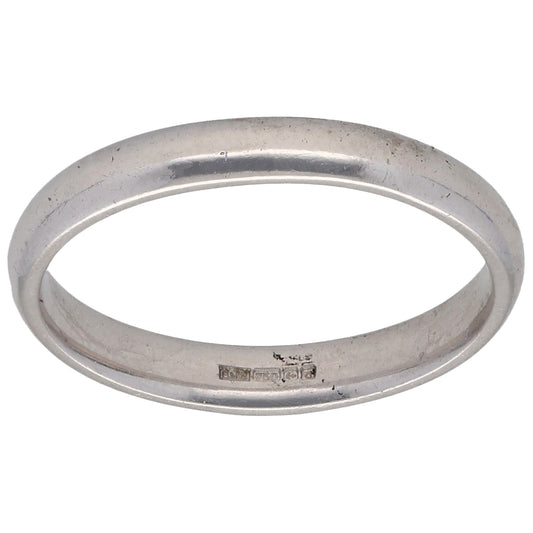 18ct White Gold Plain Wedding Ring Size P