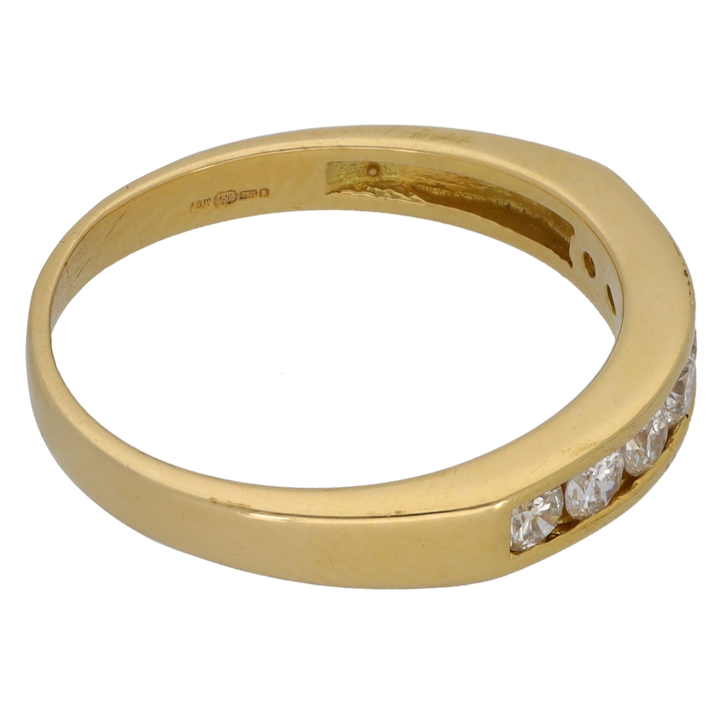 18ct Gold 0.50ct Diamond Half Eternity Ring Size P