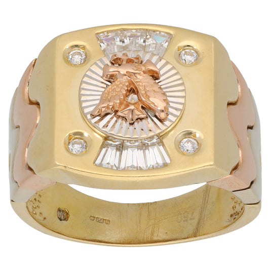 18ct Gold Cubic Zirconia Alternative Ring Size S