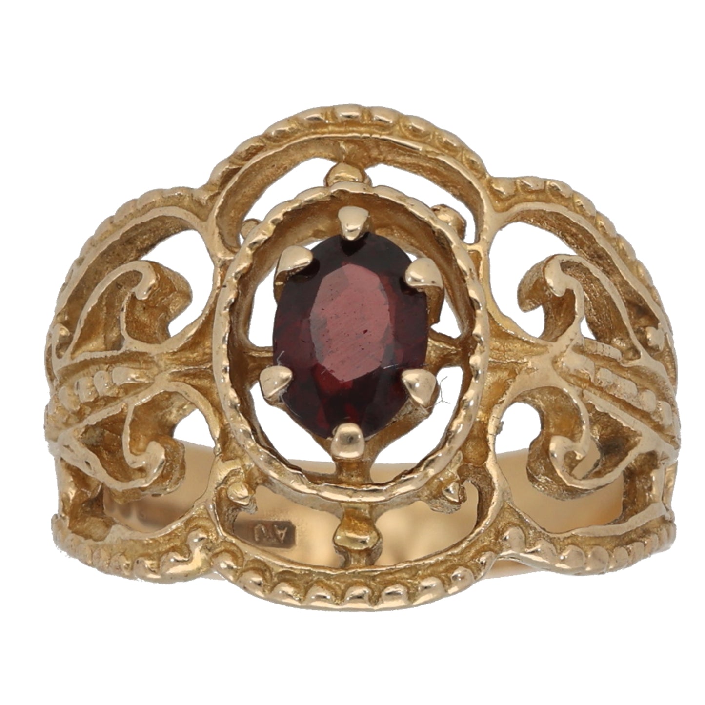 9ct Gold Garnet Single Stone Ring Size K