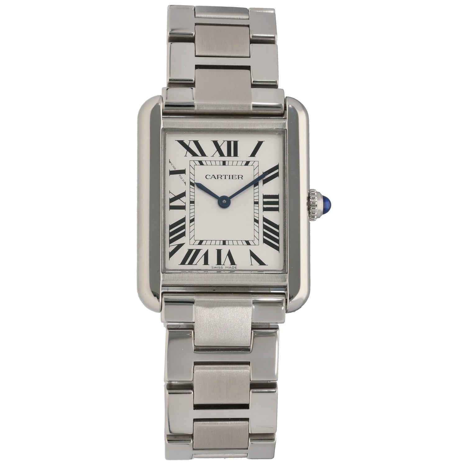 Cartier Tank Solo W5200013, Stainless Steel, White Dial, Front Image