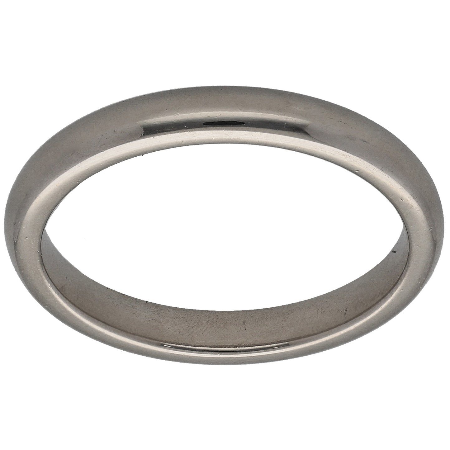 Plain platinum wedding ring band, smooth polished finish