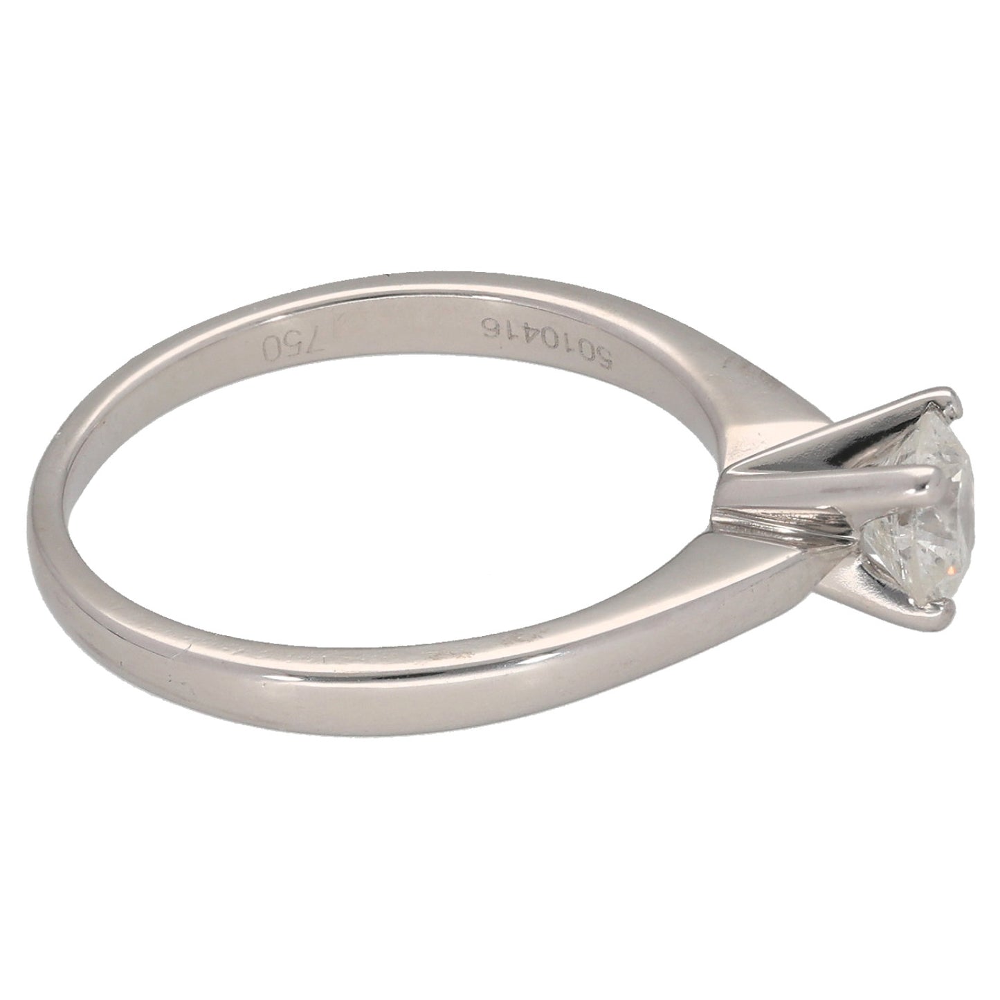 18ct White Gold 0.50ct Diamond Solitaire Ring Size K