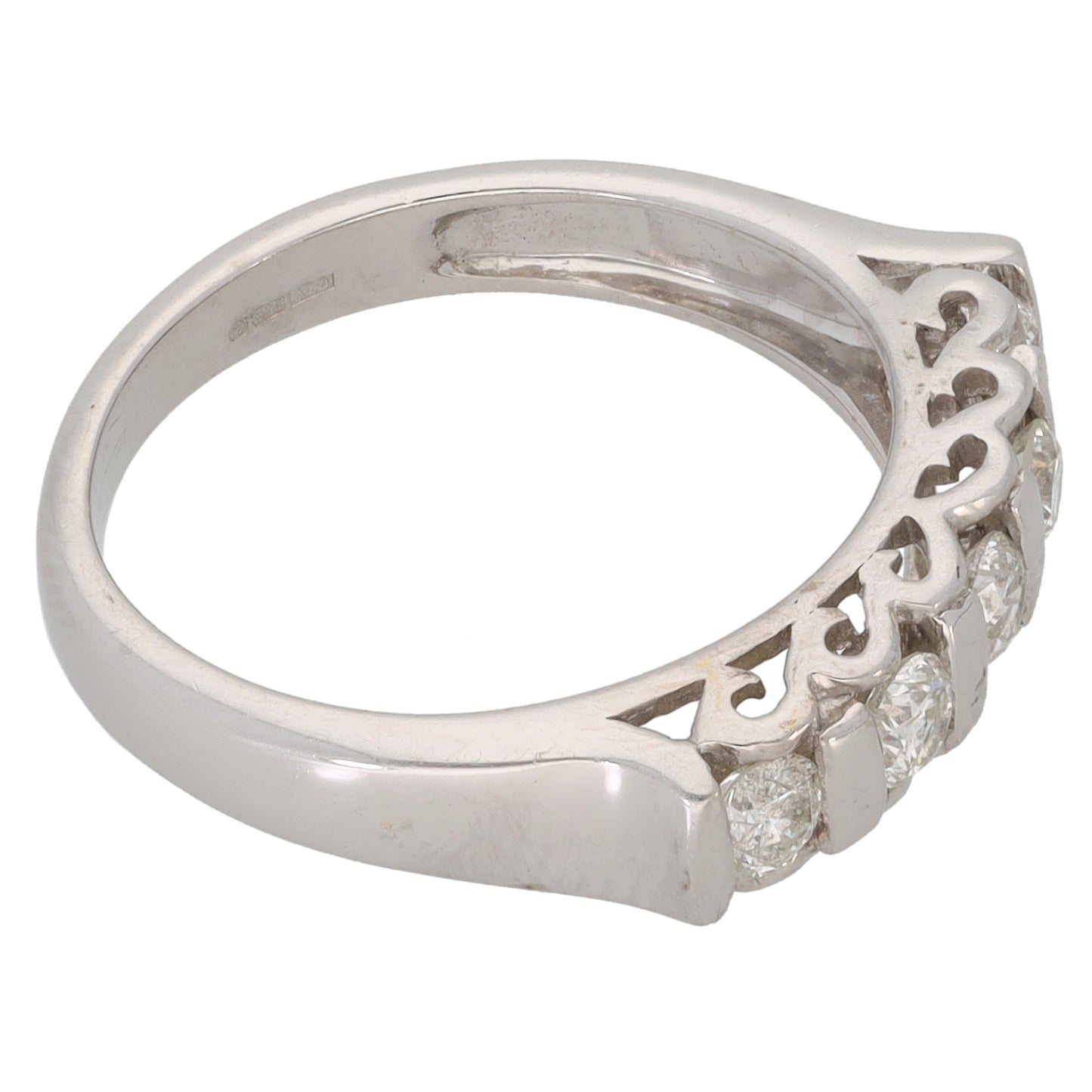 9ct White Gold 0.50ct Diamond Half Eternity Ring Size N