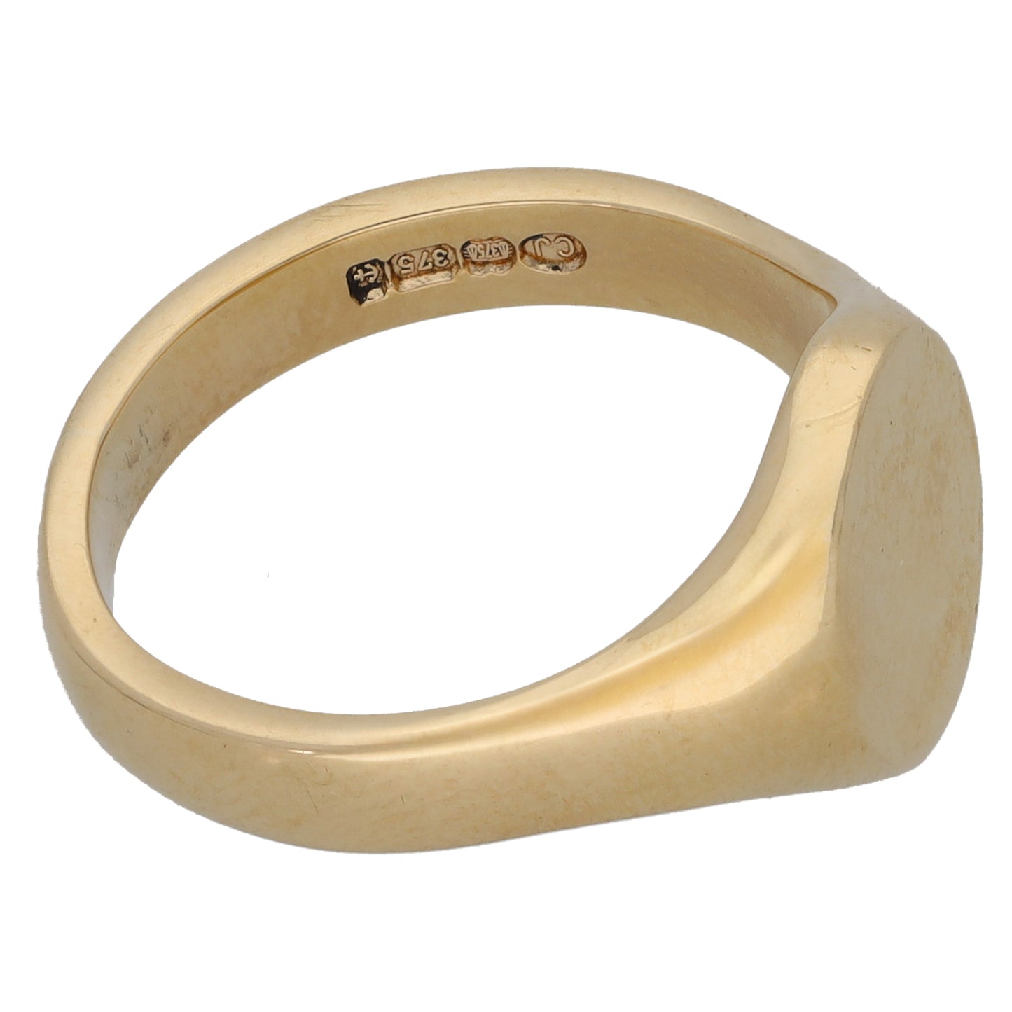 9ct Gold Plain Signet Ring Size P