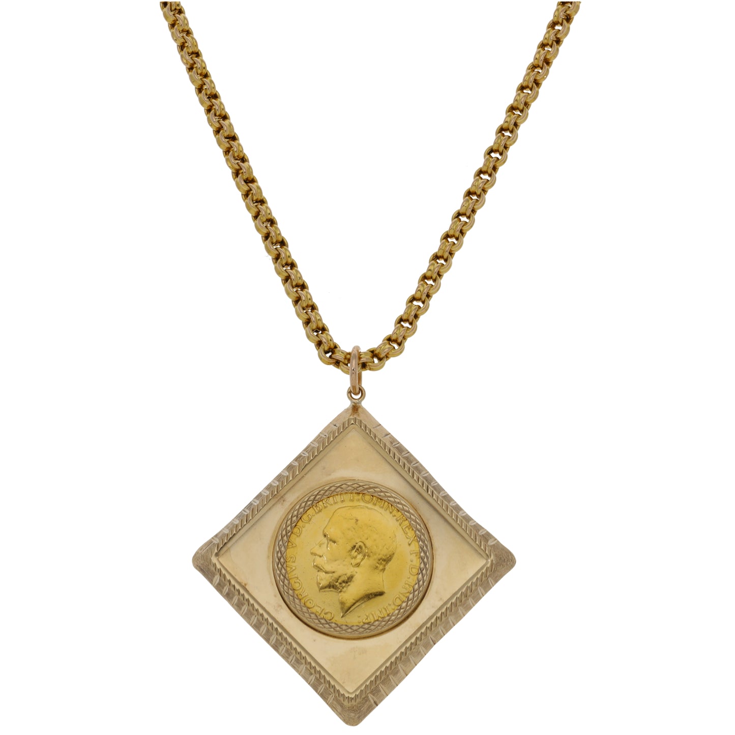 9ct Gold Full Sovereign Coin Pendant With Chain