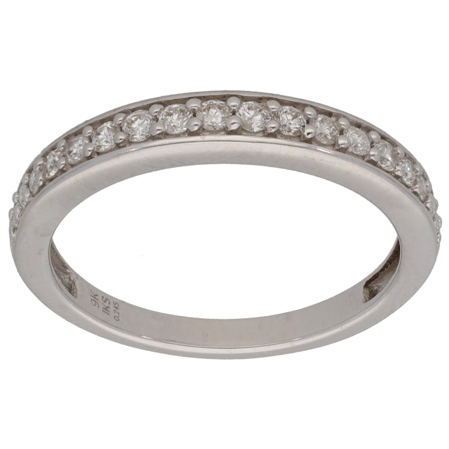 9ct White Gold 0.245ct Diamond Half Eternity Ring Size L