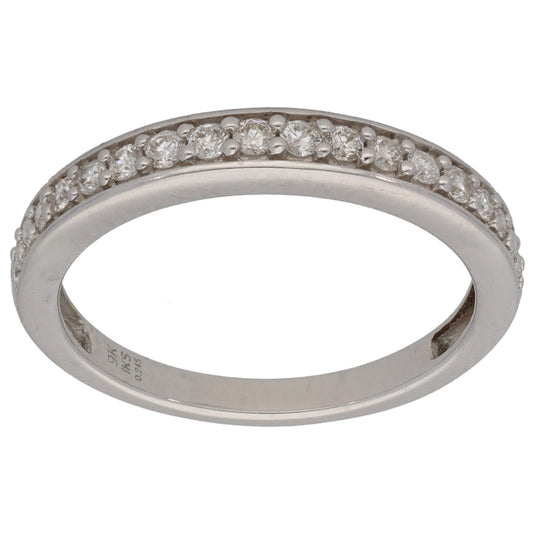 9ct White Gold 0.245ct Diamond Half Eternity Ring Size L