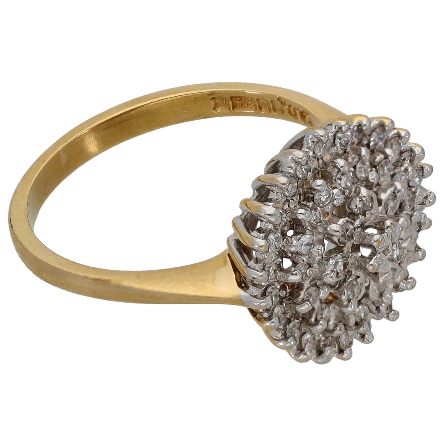 9ct Gold 0.25ct Diamond Cluster Ring Size L