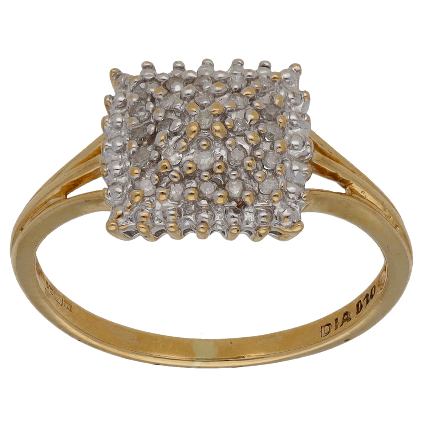 9ct Gold 0.10ct Diamond Cluster Ring Size M