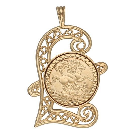 9ct Gold St George Pendant