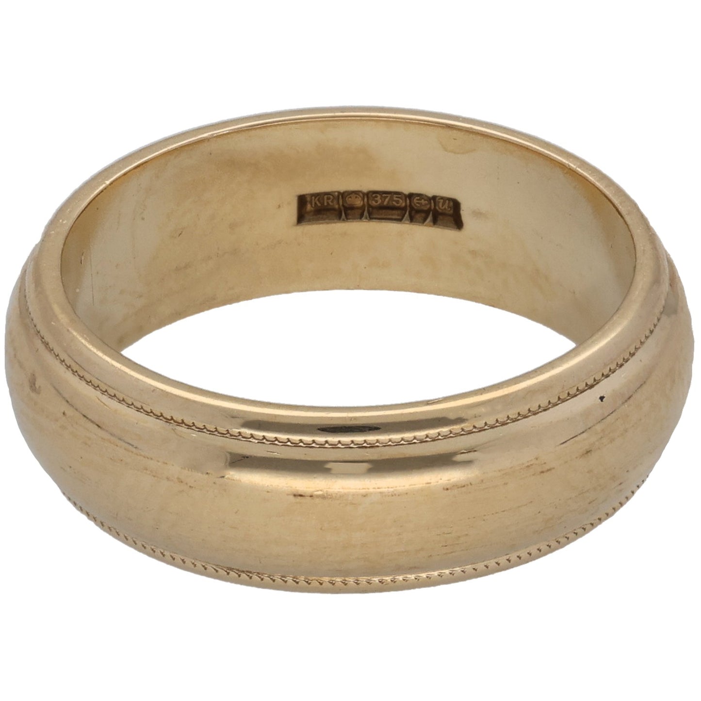 9ct Gold Shaped Wedding Ring Size K