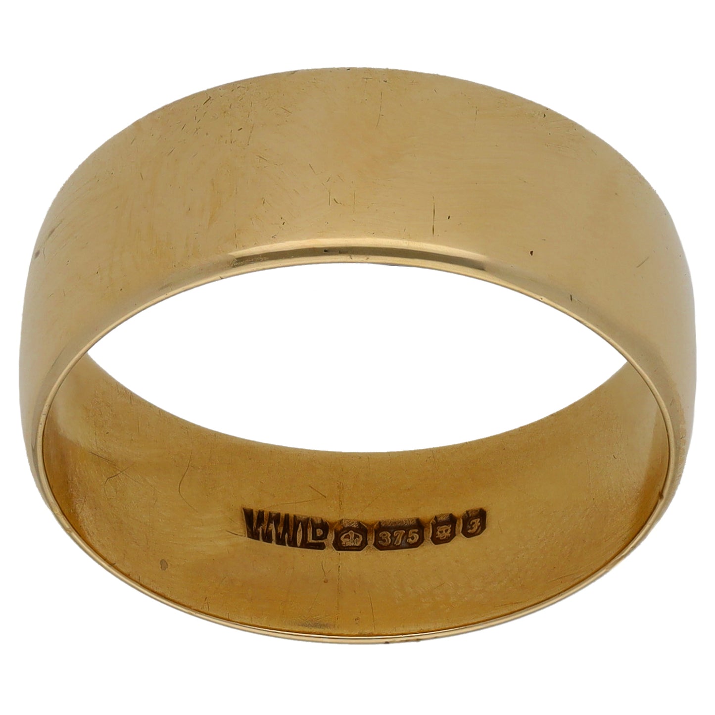 9ct Gold Plain Wedding Ring Size T