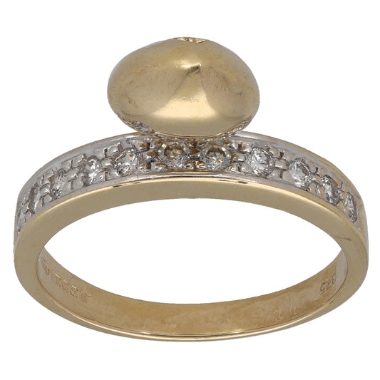 9ct Gold Cubic Zirconia Half Eternity Ring Size T