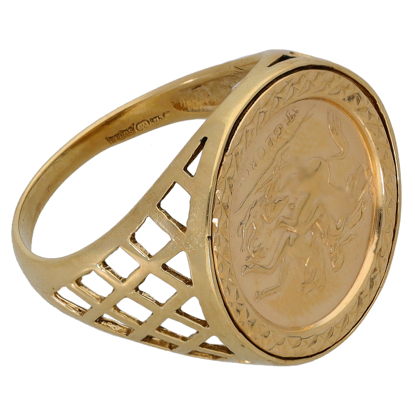 9ct Gold St George Ring Size N