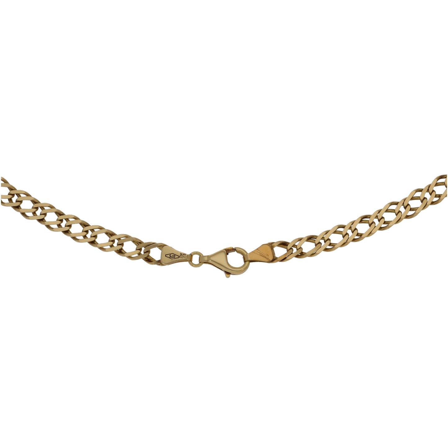 9ct Gold Double Curb Chain 18"