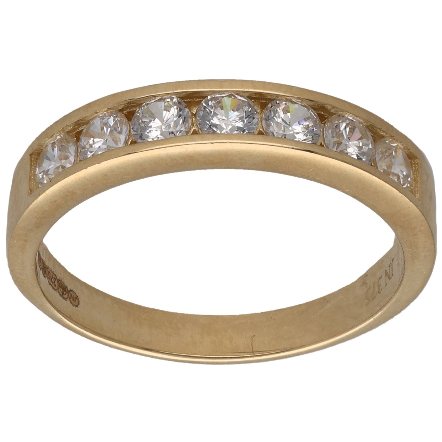9ct Gold Cubic Zirconia Half Eternity Ring Size P