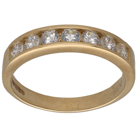 9ct Gold Cubic Zirconia Half Eternity Ring Size P